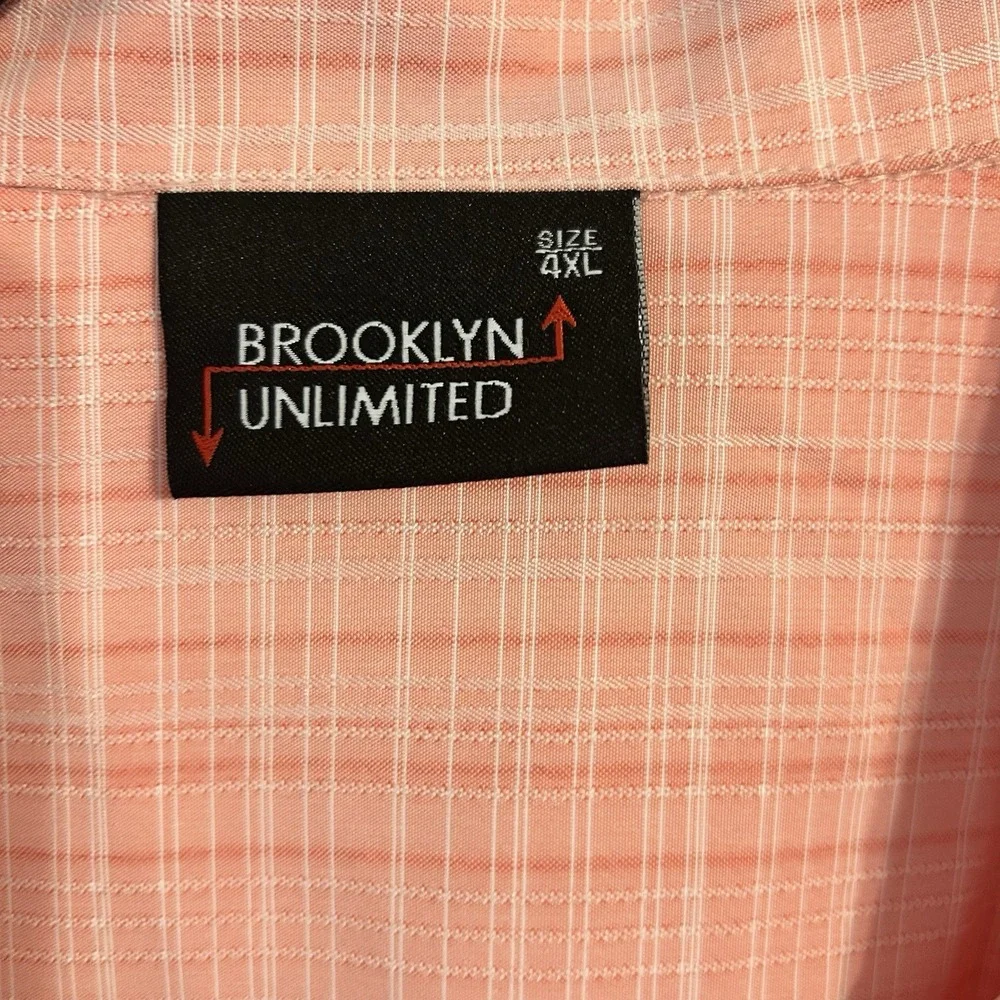 Men's 4X Brooklyn Unlimited Button-Down,‎ Short Sleeve Dress Shirt. Pink.